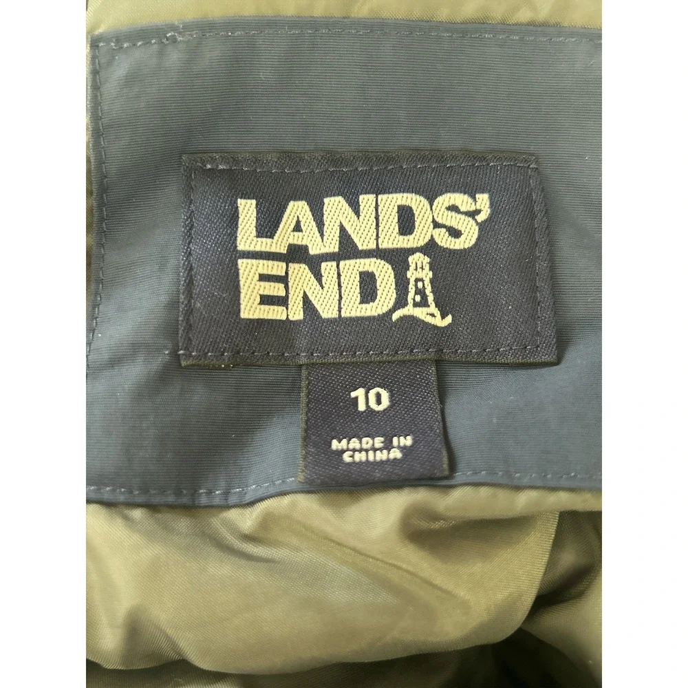 Lands End Kids Navy Blue Iron Knee Snow Bibs Insulated Overalls Size 10